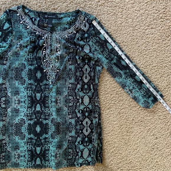 (SOLD) INC. Jeweled Snake Skin Tunic Top - Picture 8 of 9